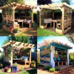 Gazebo Roof Benches With Center Table Ideas